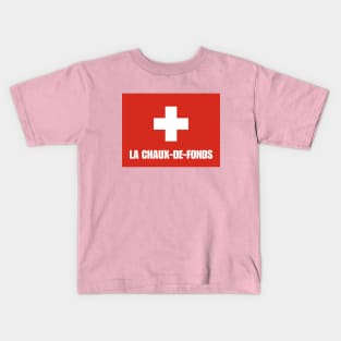 La Chaux-de-Fonds City in Swiss Flag Kids T-Shirt